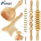 6 In 1 Wood Therapy Massage Tools,Home Wood Massager Wood Gua Sha Roller Manual