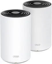 TP-Link Deco PX50 (2-pack) WiFi 6 Mesh Router with Powerline, WiFi 6 AX3000Mbps, Powerline G.hn 1500Mbps Loop, 3 Gigabit Ports, Plug & Play, 2 Pieces with Coverage up to 420㎡, Alexa Compatible