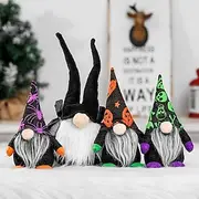 Halloween Plush Gnome Decoration, Cute Elderly Figurine for Window Display, Party Scene Decor, Tabletop Halloween Prop Holiday Ornament