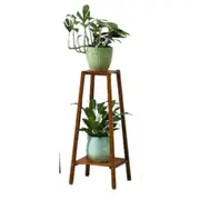2Tiers Bamboo Plant Stand Corner Rack Ladder Shelf Flower Pot Holder for Balcony