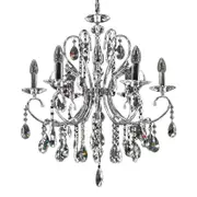 Vencha K-2013 6 Light Crystal Chandelier - Chrome