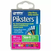 2 x 40 Pack = 80 Piksters Size 6 Interdental GREEN Handle Brush Like Floss NEW