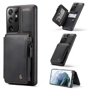 CaseMe Shockproof Samsung Galaxy S23 Ultra 5G Wallet Case Cover S918 [Black]