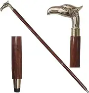 New Dolchi Avian Mastery: Eagle Brass-Handled Walking Stick - Elegant Decorative Cane Wooden Canes with Empowering Brass Handle - Symbolizing Unmatched Power and Strength