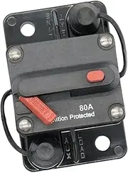 COOLHIYA Circuit Breaker 12v-36v for Automotive Dc Circuit Breaker Fuse Auto Reset Waterproof Easy to Install 80a Panel Mount