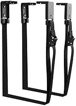 PC Stand Under Desk CPU Holder Mount Wall Mount Desktop PC Tower Stand, Adjustable Straps PC Host Mount Bracket Sturdy Metal PC Case Carrier, Black CPU Tower Stand