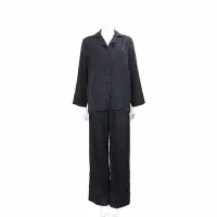 在飛比找Yahoo奇摩購物中心優惠-MOSCHINO 黑色豹紋蠶絲居家服套裝(上衣+長褲)