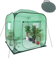 Forubar Upgraded Pop-Up Plant Greenhouse for Outdoors with Roll-up Zipper Entry Doors and Windows, Durable PE Cover, Walk-in and Portable Fast Set-up Green House with Ground Pegs & Ropes for Stability