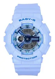 Casio Baby-G Analog Digital Blue Dial Resin Strap BA-110YK-4A 100M Ladies Watch