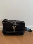 SAINT LAURENT Textured Patent Large ChYc Flap Bag Black