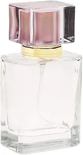 50ml Empty Glass Perfume Bottle, Refillable Atomizer Spray Bottle, Transparent Bottles with Mist Pump, Portable for Travel, Essential Oils, Aftershave, Cologne()