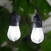 YOSION 62FT LED Outdoor String Lights Cool White, 20 x Hanging Sockets with Shatterproof Light Bulbs for Backyard Garden Patio Pergola Gazebo Bistro Christmas Tree Party