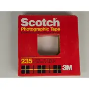 Scotch Photographic Tape 235 NOS 1" x 60 yds Black Opaque Pressure Sensitive
