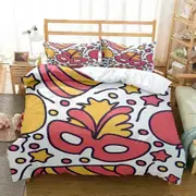 v1993 Bed Sheets Cartoon Cute Print Digital Print Polyester Bedding Sets Boys Covers Boys Bed Linen Set Teens Bedding Set 3-Piece Bedding Set (1 Duvet