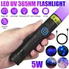 USB rechargeable 365 Led UV Flashlight Torch Light Ultra Violet lamp Blacklight