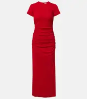 [Carolina Herrera] Carolina Herrera Ruched midi dress AU 14 red