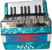 EHJRE 17 Keys 8 Bass Piano Accordion Portable Musical Instrument for Children Learning, Sky Blue