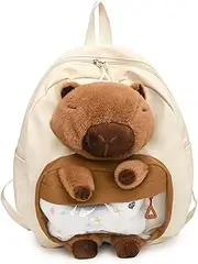 [Generic] Capybara Backpack For School, Cute Preppy Aesthetic Y2k Backpack With Kawaii Pin And Accessories For Girls