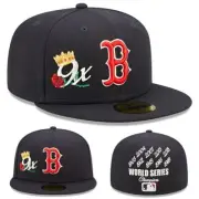 New Era Boston Red Sox Navy Fitted Hat MLB League Crown Champs Cap Size 7 1/4