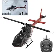 RC Helicopters Bell 206 for Adults, F08 1/27 Scale Bell 206 2.4G 6CH Brushless Direct-Drive 3D/6G RC Helicopter Model with Optical Flow Positioning (1 Battery/Mode1/Mode2)