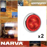 2 x Narva 9-33V LED Rear Stop Lamps Red with Red LED Tail Ring w/Chrome base