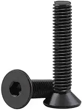 50pcs M8 Length 10-50mm Screws Carbon Steel Countersunk Head Bolt Black Flat Head Screws Hex Socket(25mm)