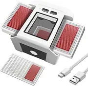 stoytto Automatic Card Shuffler 2 Deck - AUTO & Manual Mode One-Press, Low Noise, Rechargeable & Portable, Electric Shuffling Machine