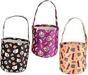 MOBUTOFU 3pcs Halloween Candy Bag Candy Halloween Party Bag Storage Banner Treat Assorted Sweet Baggies Party Goodie Colorful Surprise Favor Baggies present Pouch Flannel