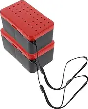 2pcs Fishing Red Worm Box Insulated Worm Bin Soft Bait Organizer Fishing Lure Kit Portable Tackle Boxes Insulated Bait Bucket Fish Container Plastic Orange