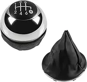 XEBRAD Gear Knob, for Fiat, 500 500C 2007 2008 2009 2010 2011 2012 2013 2014 2015 2016 2017 2018 Chrome Gear Shift Knob Gaiter Boot Cover Case Gear Stick Knobs(Black 6 Speedb+d)