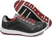 [WCXTY] Men's Golf Shoes,Comfy Soft Golf Shoes Mens Spikeless,Casual Breathable Walking Junior Golf Footwear,with Arch Support,Lace Up Design,All Weather Breathability (Color : Black, Size : 10)
