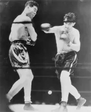 Jim Braddock Boxing Against Joe Louis 1937 Old Boxing Photo