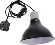 SGerste Dome Lamp Fixture for Reptiles. Heat Lamp UVA UVB Bulb Halogen Bulb & Habitat Lighting Holder UK Plug