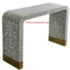 HART HANDCRAFTED MOTHER OF PEARL MONOCHROME HALL TABLE CONSOLE TABLE
