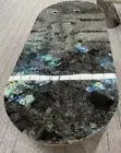 48"x24" Dining Tabletop Natural Labradorite Agate Stone Kitchen Dining Furniture