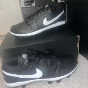 Men's 11 Nike Air Jordan 1 Retro Low MCS Black Baseball Cleats CJ8524-011.