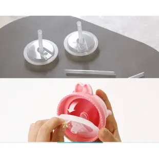 🇰🇷韓國Edison 第二代不銹鋼吸管式水杯/保溫保冰/雙耳手拿杯/300ml/可愛動物造型杯蓋/十字型吸管