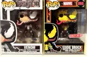 VENOM 363 & EDDIE BROCK 869 BLACKLIGHT Target Ex FUNKO POP MARVEL VENOM w/CASES