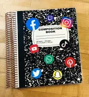 Composition Book Social Media Cover Set 4 use w/ Erin Condren Life Planner-