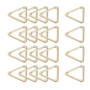 Metal Triangle Ring Buckles (30x28x3mm) 20pcs, Webbing Bag Clasps Gold Tone