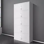Metal File Cabinet with Lock 5 Tier Vertical Storage Ideal for Office and Home Safe and Convenient Filing Solution
