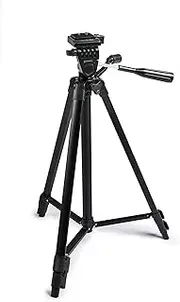 [Inca] Lightweight Tripod with 3 Way Head Durable Quality with 3 Section Aluminium, Black (I330G)