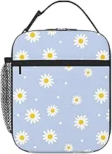 Floral Daisy Purple Flower Lunch Box Insulated Lunch Bag Box kids Girls Boys, Reusable Cute Small Bento Lunch Box Containers for kids Women Men, Cooler Tote Bag Lunchbox for Office School Picnic