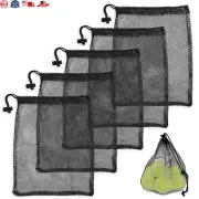 Mesh Bags Drawstring 5Pcs Mesh Swim Bag Golf Ball Bag