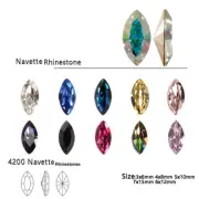 5A Navette Glass Rhinestones DIY Nail Art Accessories Garment Craft Decor 10Pcs