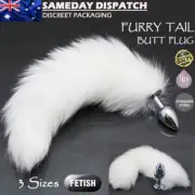 BDSM Stainless Steel Fox Tail Anal Plug Butt Plug Furry Tail Cosplay Costume