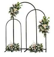 3pcs/set Wedding Arch Backdrop Flower Display Stand Balloon Arched Frame Decor