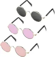 Mrltau 3 x 8 cm Glasses for Labubu Kechain Doll 17 cm, Metal Wire Edge, Clear Lenses, for Labubu Clothing, for Labubu Clothes Decoration