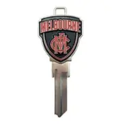 MELBOURNE DEMONS AFL TEAM LOGO LW4 UNCUT SILVER COLOURED 3D HOUSE DOOR KEY