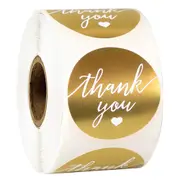 500pcs/roll French Thank You Sticker Handmade Christmas Stationery Decoration Sticker Gold Foil Paper Sealing Label Sticker